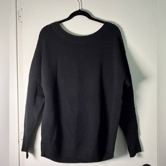 Aerie Offlinedrop sweater stretchy Black Sz S Oversized Athleisure Minimalist - Picture 3 of 9